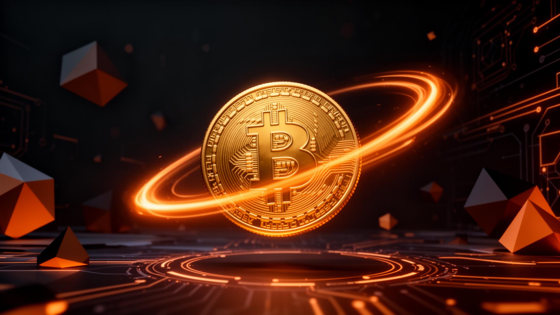 Glowing Bitcoin symbol over a dark abstract network — Bitcoin-Learn